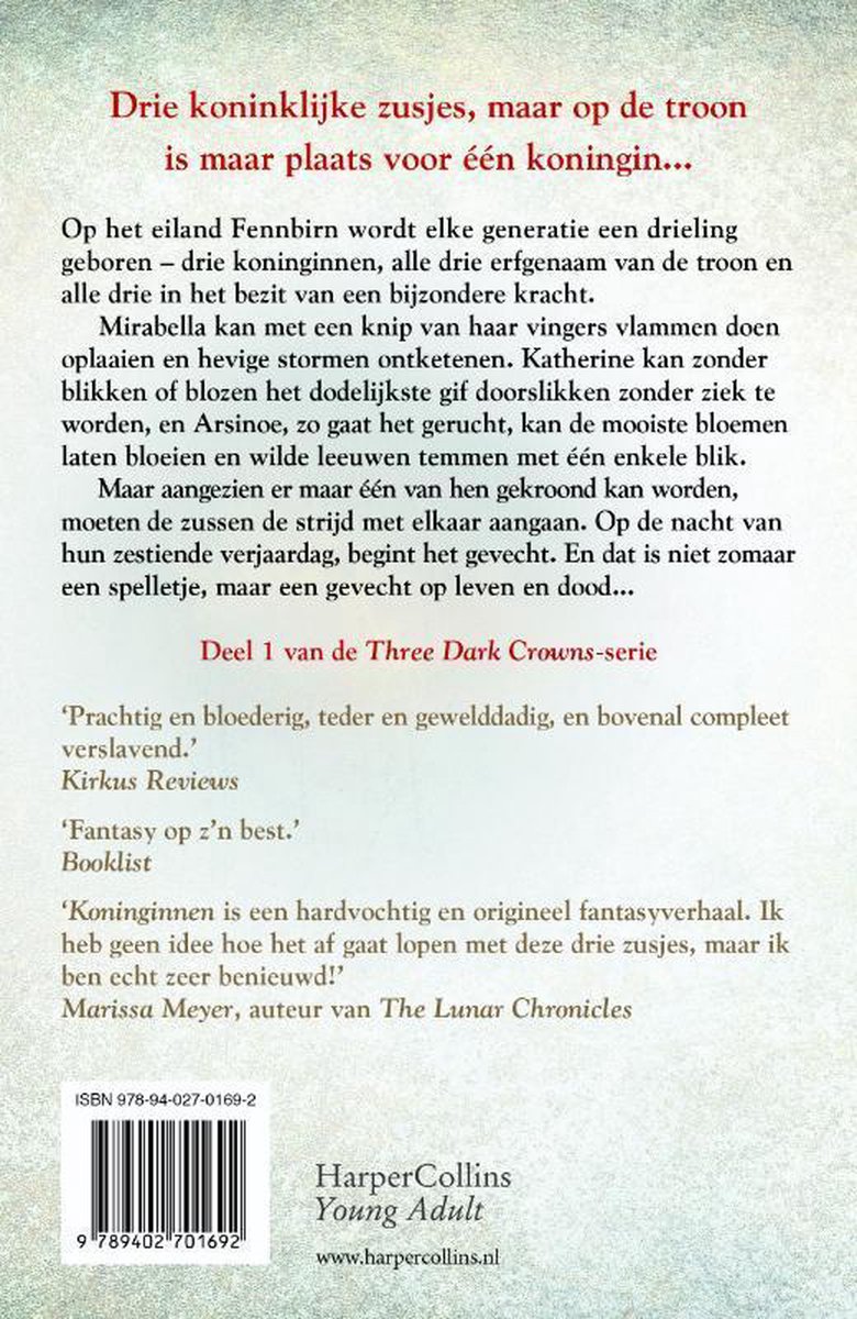 Three Dark Crowns 1 -   Koninginnen - back cover