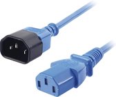 Lindy - Stroomverlengkabel - IEC 60320 C13 naar IEC 60320 C14 - 1 m - gevormd - blauw