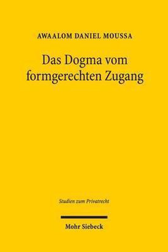 Das Dogma vom formgerechten Zugang - cover