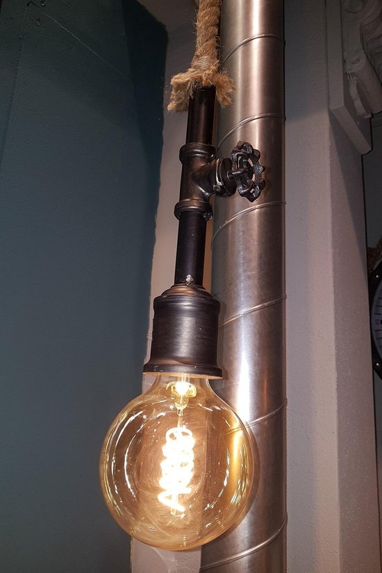 middernacht Conventie opener Hanglamp met touw zwart | bol.com