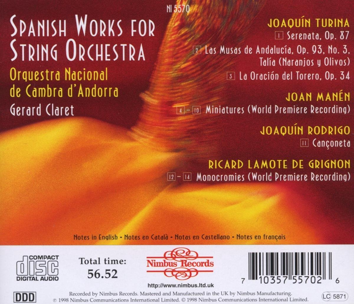 Spanish Works For String Orchestra, Cambra d'Andorra National Orchestra