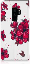 Geschikt voor Samsung Galaxy S9 Plus Standcase Hoesje Design Blossom Red