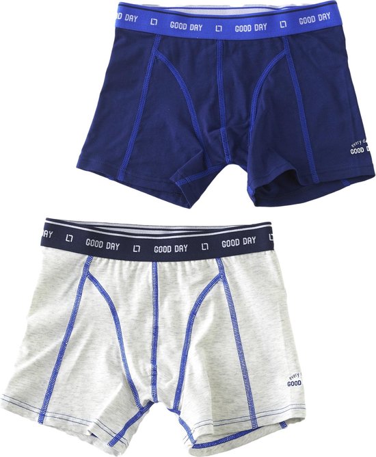 Little Label Jongens boxershorts (2-pack) - off white m & navy blue
