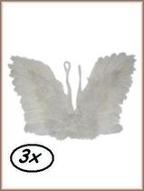 3x Engelen vleugels wit veren kind