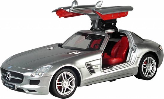 | Racetin Mercedes Benz SLS AMG RC Auto Zilver Speelgoed zilveren mercedes sls auto 16 cm | Modelauto kopen.nl