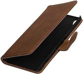 Bark Bookstyle Wallet Case Hoesjes voor Sony Xperia XA Bruin
