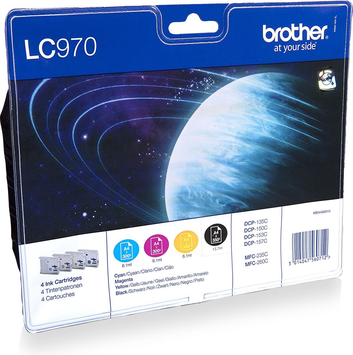 BROTHER LC-970 Value Pack - Zwart, Geel, Magenta, Cyaan Blauw Zwart, Cyaan, Magenta, Geel