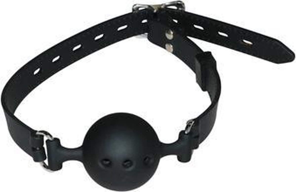 Goedkoopste Bad Kitty - Siliconen Ballgag met Luchtgaten en Verstelbare Riem - Zwart