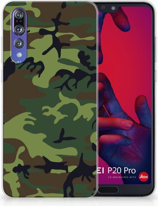 TPU Silicone Bumper pour Huawei P20 Pro Coque Téléphone Armée Noir