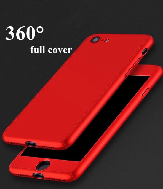 Beschikbaar links matras Full cover case 360 graden hoesje - iPhone 7 / 8 - rood | bol.com