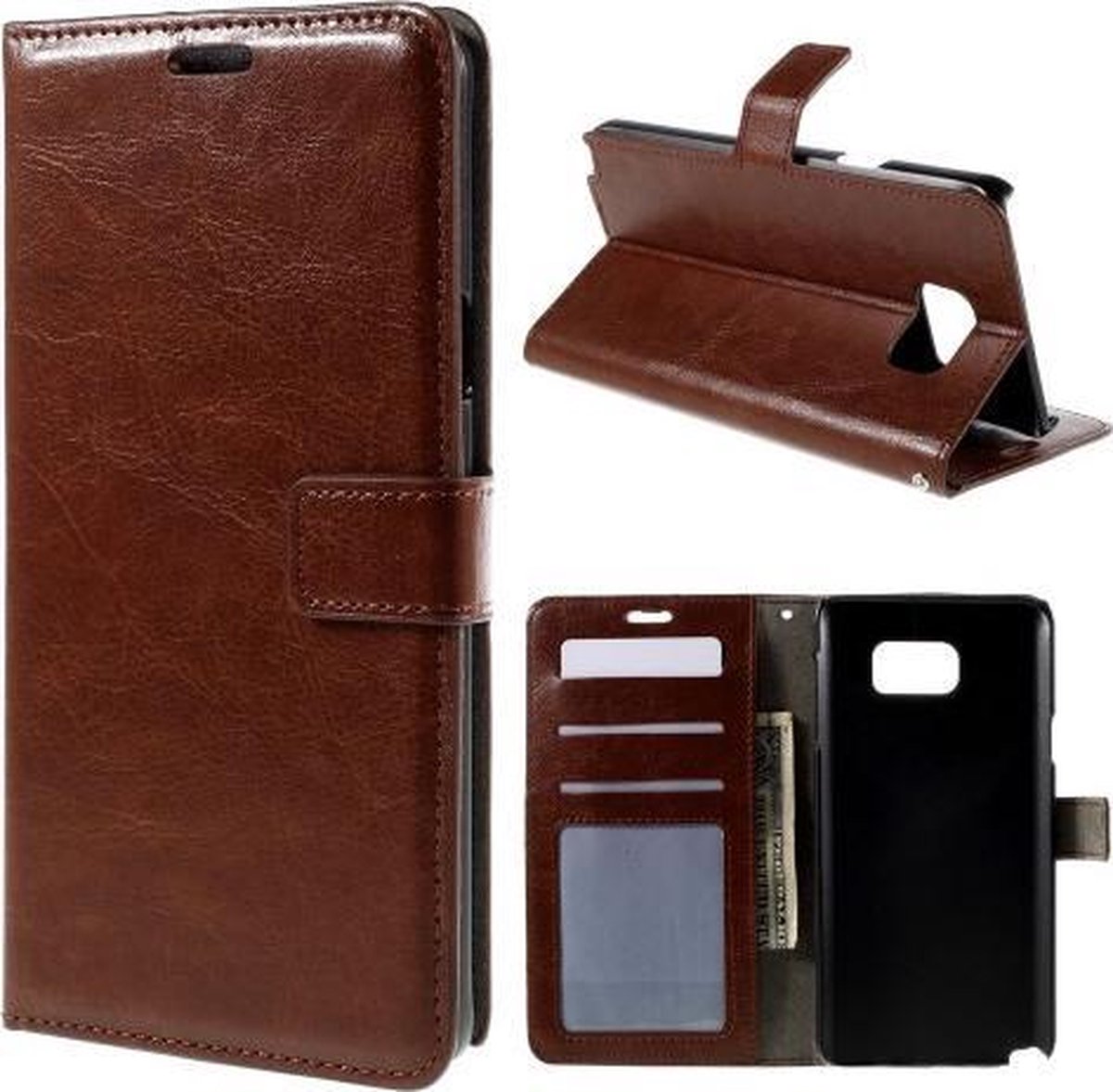 Cyclone wallet case hoesje Geschikt voor: Samsung Galaxy S7 bruin