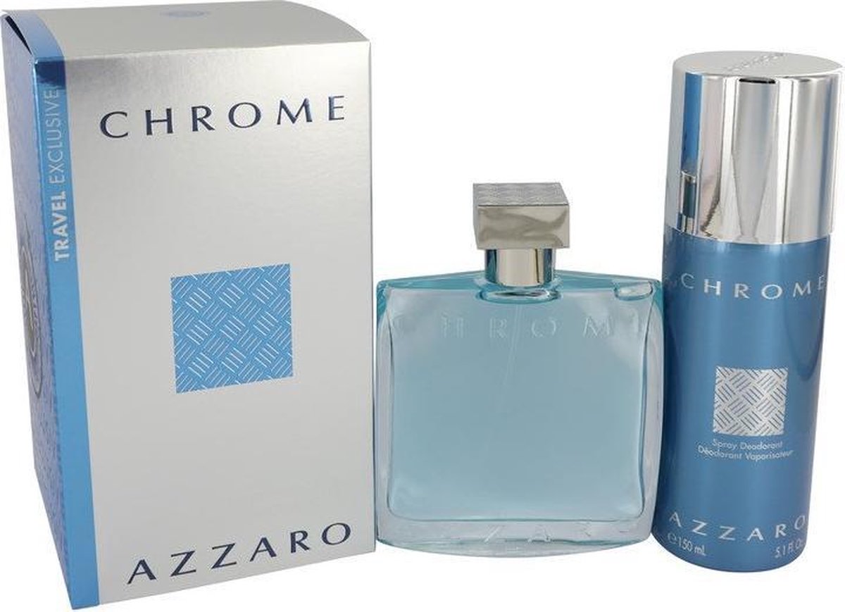 Azzaro Chrome Gift Set 100 ml eau de toilette vaporisateur + 150 ml spray  déodorant | bol.com