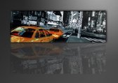 New York Taxi - Canvas Schilderij Panorama 120 x 40 cm