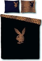 Playboy Leopard Dekbedovertrek - Eenpersoons - 140x200/220 cm - Black