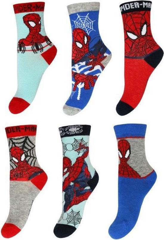 6 paar sokken Spider-Man maat 23/26 | bol.com