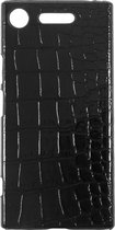 Shop4 - Sony Xperia XZ1 Hoesje - Harde Back Case Krokodil Zwart