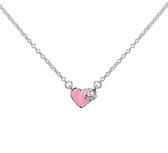 The Jewelry Collection Ketting - Hart/Strik - 1,5mm - 36+2cm - Zilver