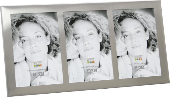 Deknudt Frames aluminium fotolijst, zilverkleur, 3 openingen fotomaat 6x9  cm | bol.com