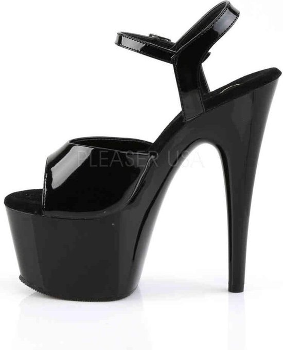 Sandale Pleaser avec bride à la cheville -44 Chaussures- ADORE-709 US 13 Noir