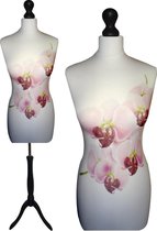 Orchidee paspop met zwarte sparkling driepoot 44/46