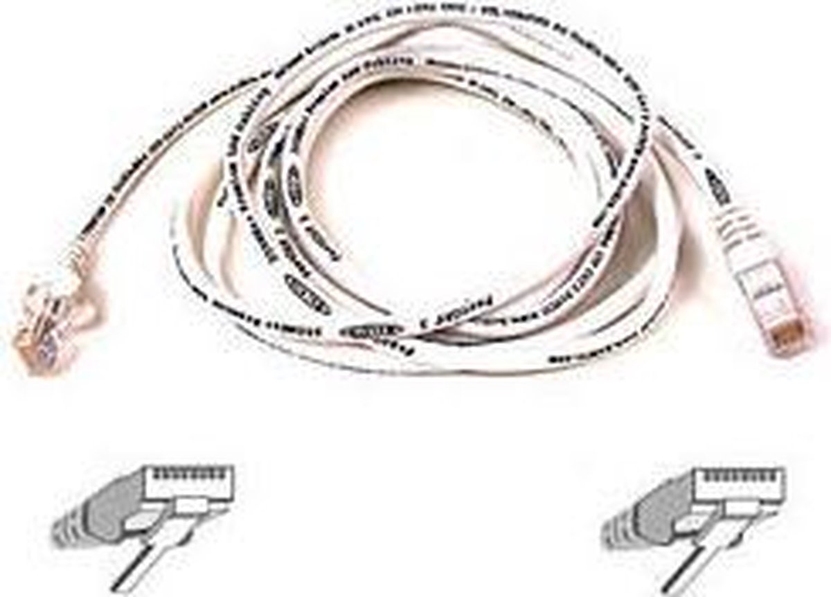 "Belkin Cat5e, 14ft, 1 x RJ-45, 1 x RJ-45, White"