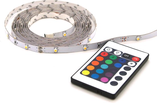 atmosfeer Baron tapijt PROLIGHT LED strip - RGB - flexibel - 200cm - dimbaar - met  afstandsbediening | bol.com