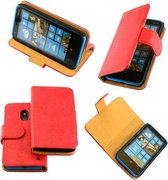 Bestcases Vintage Hoesjes Rood Bookstyle Cover Nokia Lumia 620
