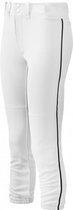 TAG Pantalon de Softball en NYLON pour Femme Blanc avec Passepoil Bleu Marine - Blanc / Marine - XL