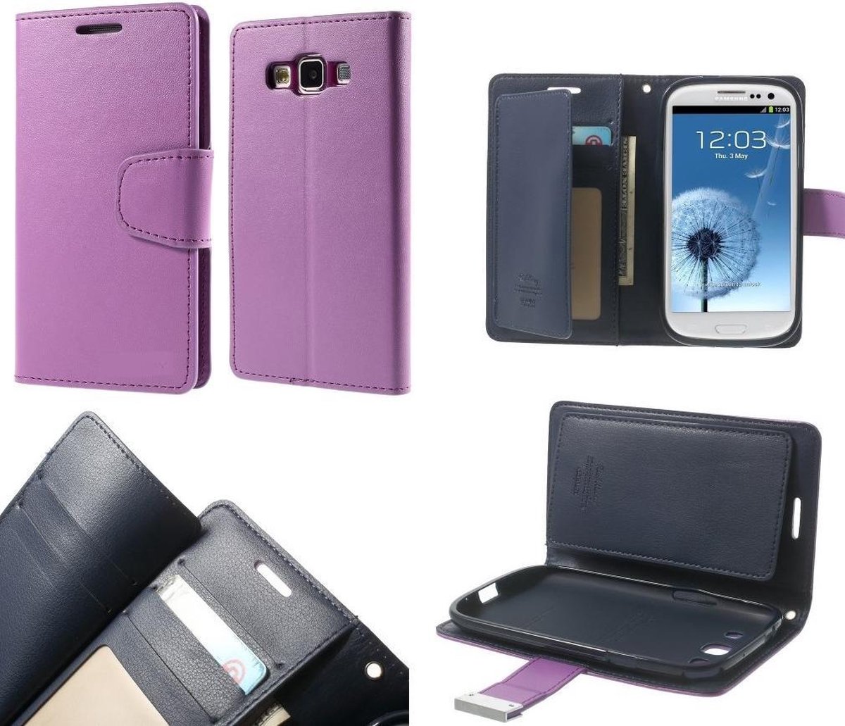 Mercury Rich Dairy wallet case hoesje Samsung Galaxy Core Prime paars