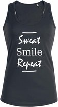 Sweat Smile Repeat dames sport shirt / hemd / top / tanktop - maat L