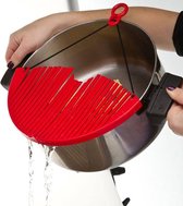 Afgietdeksel – Pannendeksel – Afgiet deksel – Keuken hulpmiddelen – Keuken tools – Rood - DisQounts