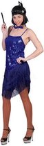 Blauw charleston jurkje voor dames 40-42 (l/xl)