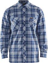 Blaklader Overhemd flanel, gevoerd - Korenblauw/Marineblauw - M