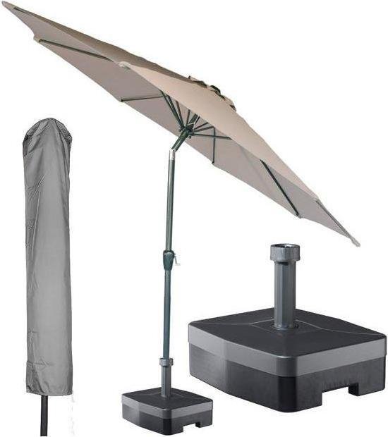 Kopu® ronde stokparasol 300 cm Calma met hoes en voet – Taupe