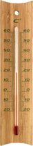 Binnen/buiten thermometer bamboe 4,5 x 20 cm - Buitenthemometers - Temperatuurmeters