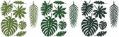 Hawaii decoratie palmboom bladeren 21 stuks