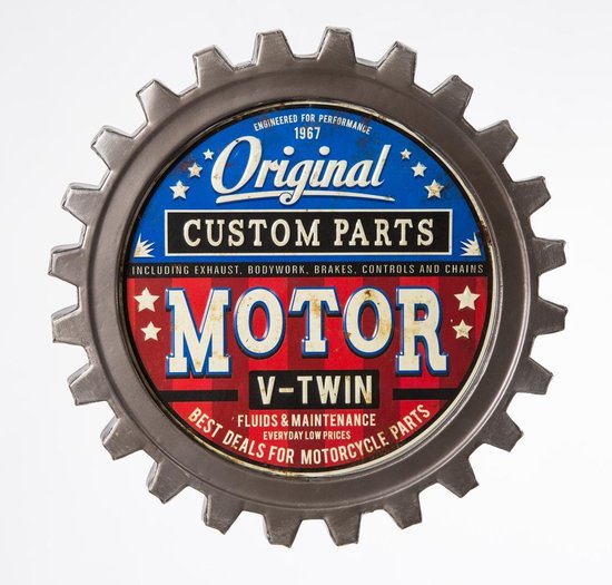 Signs-USA Motor Custom Parts - retro wandbord - 40,5 x 40,5 cm