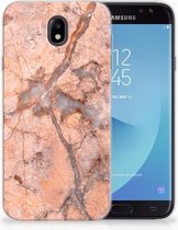 Geschikt voor Samsung Galaxy J7 2017 | J7 Pro TPU siliconen Hoesje Design Marmer Oranje