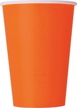 UNIQUE - Set oranje wegwerp bekers - Decoratie > Bekers, glazen en bidons