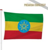 Ethiopische Vlag Ethiopië 150x225cm - Kwaliteitsvlag - Geschikt voor buiten