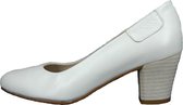 Stravers - Maat 44 Witte Pumps met Blokhak Bruidsschoenen Grote Maten