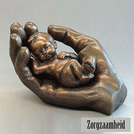 God gebonden rammelaar Parastone beeldje baby in hand - Zorgzaamheid - brons - 6 cm hoog | bol.com