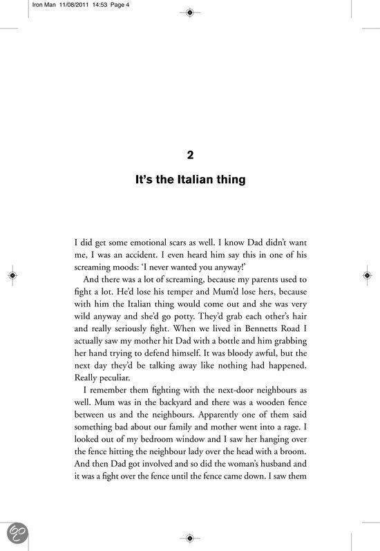 Pagina 4, tekst over familie en ruzie, Tony Iommi.