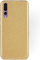 Huawei P20 Pro Hoesje - Glitter Back Cover - Goud