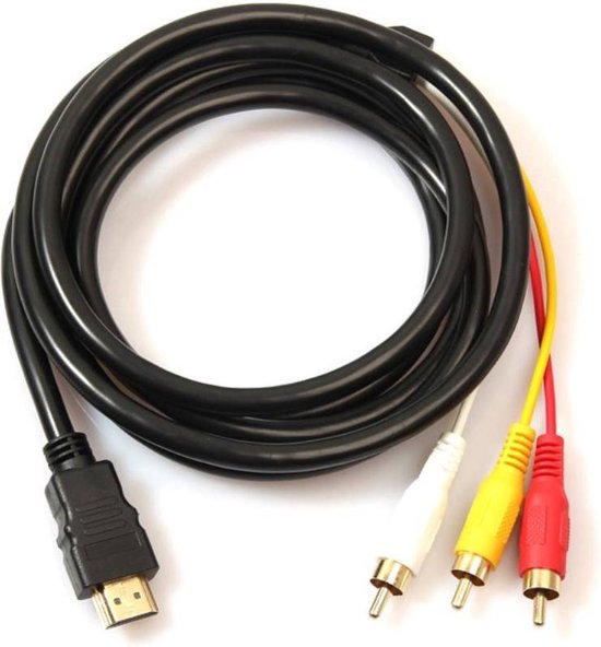 1.5 meter HDMI naar Tulp Kabel / HDMI naar 3 RCA Kabel / 1080P Full HD  Video / Audio | bol.com
