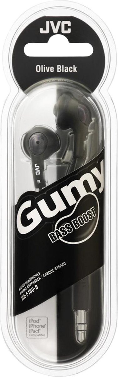 JVC Gumy Wired Earbuds - Olive Black