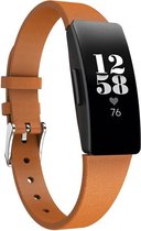 PU Lederen Horloge Band Geschikt Voor Fitbit Inspire (HR) - Armband Polsband / Strap / Sportband - Small/Large - Bruin