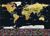 Kras Wereldkaart met Vlaggen – Scratch Map 2018