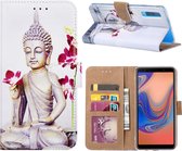 Buddha Boekmodel Hoesje Samsung Galaxy A7 (2018) - Wit