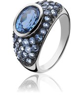 ZINZI zilveren ring blauw ZIR1045B